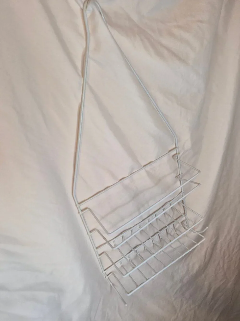 White Over-The-Shower Caddy Wire Organizer Bathroom Storage Shelf Used Condition